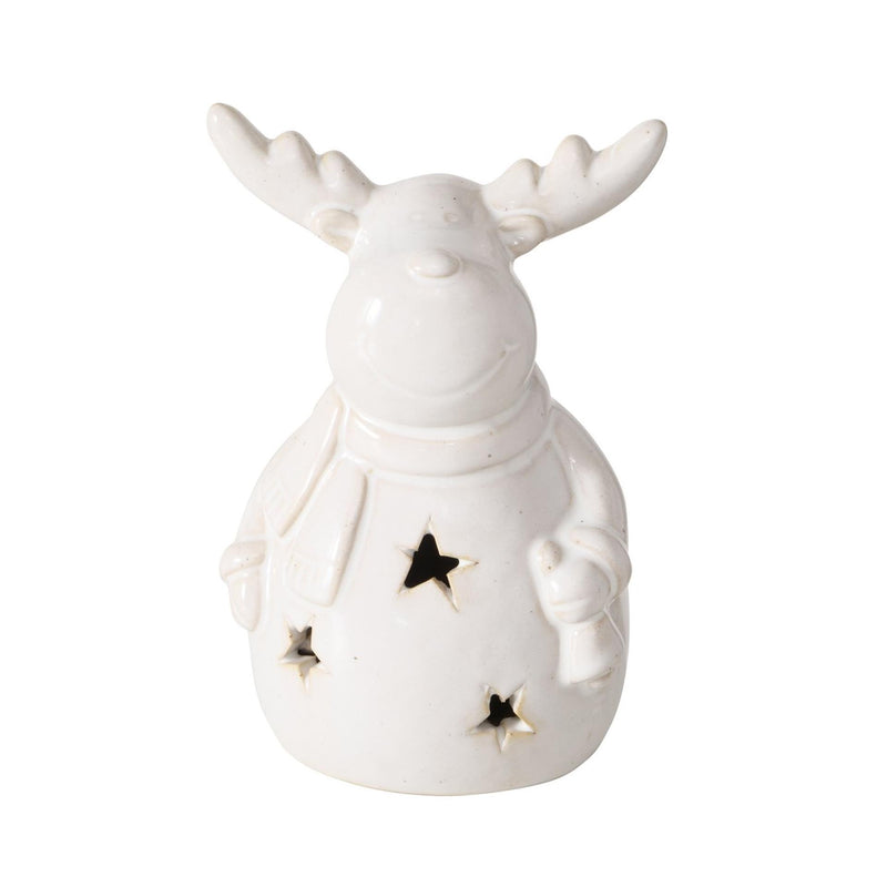 Afbeelding laden in galerijviewer, Boltze home hertfiguur cristo steen met led h13cm wit (excl. 3x lr44 btterij)

