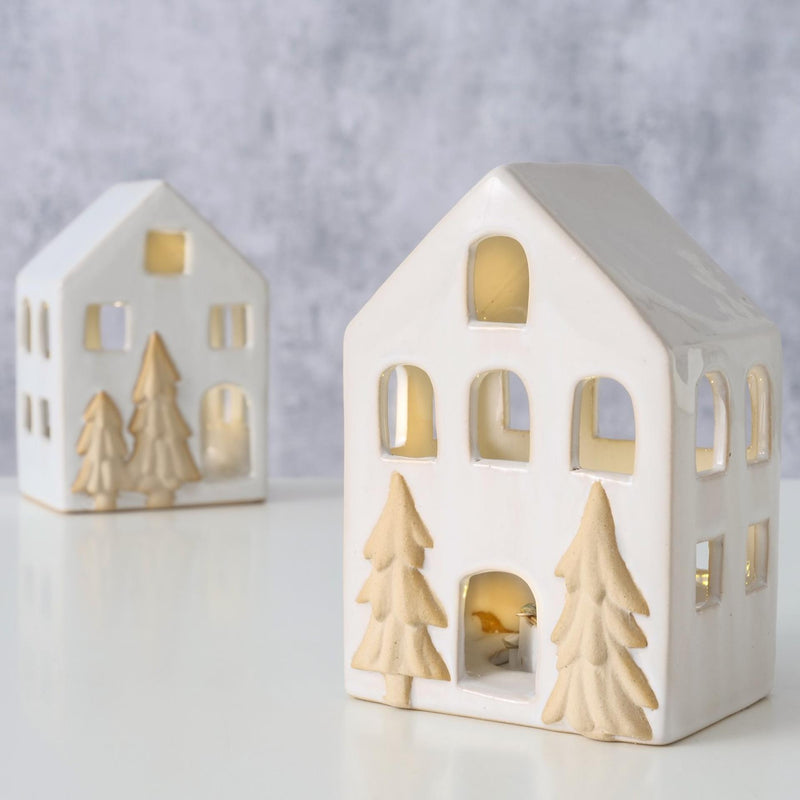 Load image into Gallery viewer, Boltze home deco huisje castle porselein led h10,5cm
