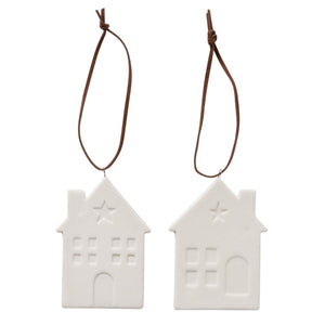 Boltze home hanger huisje samy porselein 6xh8cm wit