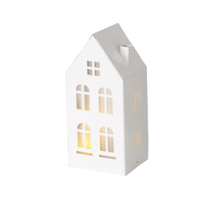 Boltze home deco huisje domizil metaal met led h22,3cm (exclusief 3x aaa batterij)