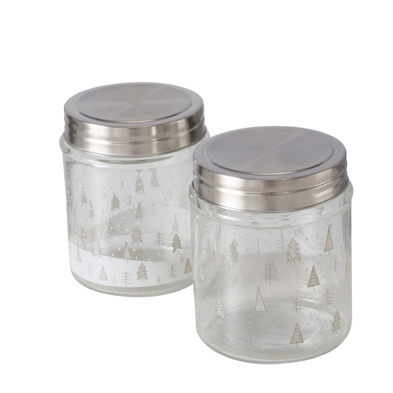 Chargez l'image dans la visionneuse de la galerie, Boltze home voorraadpot countreyside 625 ml dia.9,8x12,5cm glas met rvs
