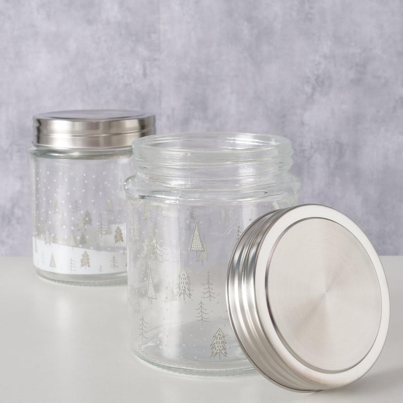 Afbeelding laden in galerijviewer, Boltze home voorraadpot countreyside 625 ml dia.9,8x12,5cm glas met rvs
