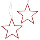 Boltze home kersthanger ster dara 2-delig 12x12cm kunststof glitter