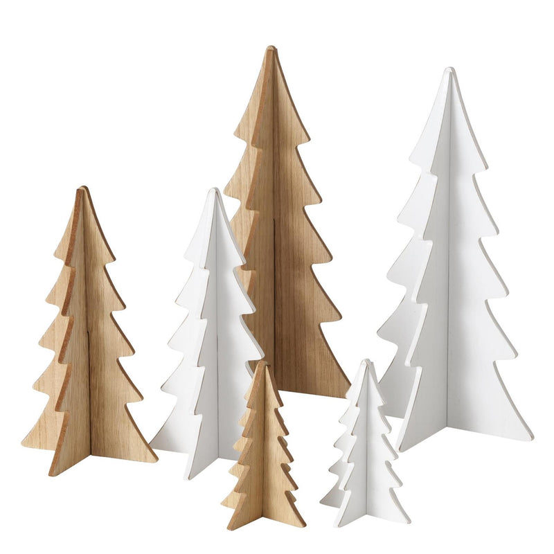 Afbeelding laden in galerijviewer, Boltze home decoratief kerstboom ceti 3-delig h12-30cm wit of hout
