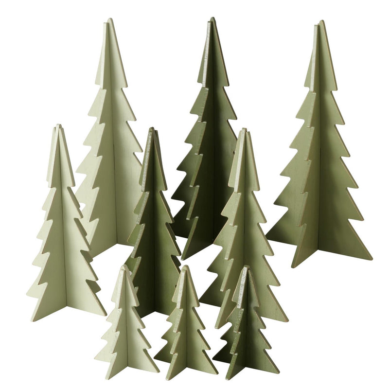 Chargez l'image dans la visionneuse de la galerie, Boltze home decoratief kerstboom ceti 3-delige set h11,5-30cm licht groen midden groen donker groen
