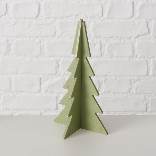Boltze home decoratief kerstboom ceti 3-delige set h11,5-30cm licht groen midden groen donker groen