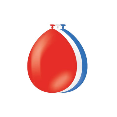 Paperdreams ballonnen 10 pcs - rood wit blauw latex