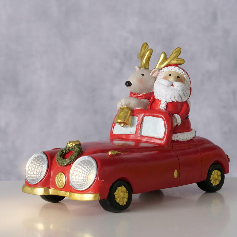 Load image into Gallery viewer, Boltze home auto met hert en kerstman led hars 14cm
