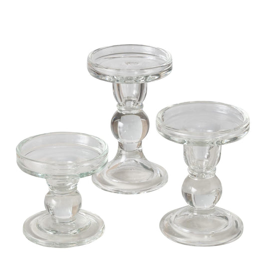 Boltze home kandelaar matar 3 delig h 8,5-13,4 cm helder glas