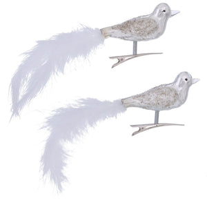 Boltze home vogel op clip glas set a 2 zilver