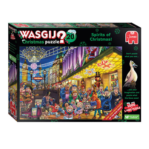 Load image into Gallery viewer, Jumbo Wasgij Christmas 20 Legpuzzel De Geesten van Kerstmis, 2x1000st.
