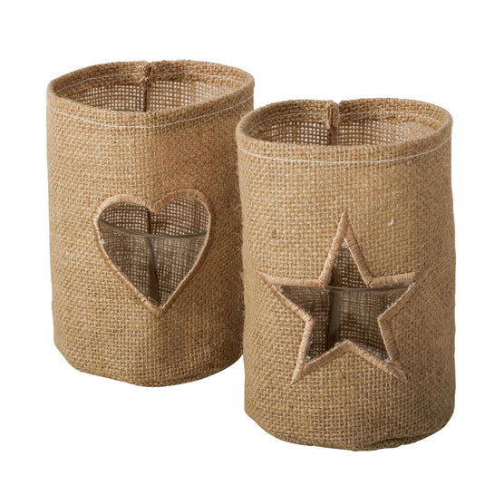 Boltze home windlicht finia helder glas, jute øh15cm