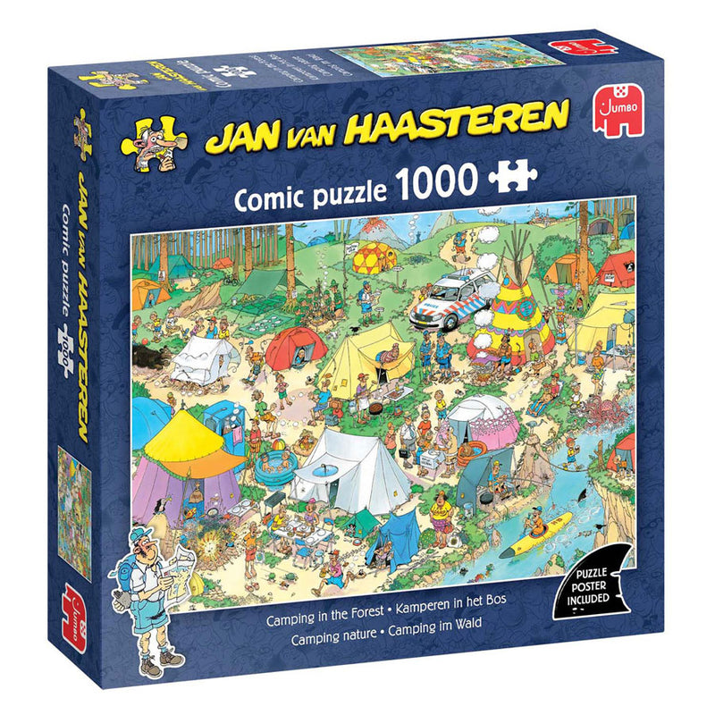 Load image into Gallery viewer, Jumbo jan van haasteren legpuzzel - kamperen in het bos, 1000st.
