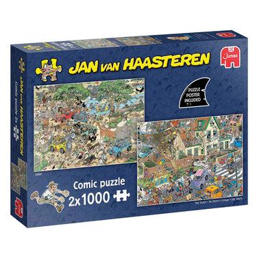 Jumbo jan van haasteren legpuzzel - 2in1 safari storm, 2x1000st.