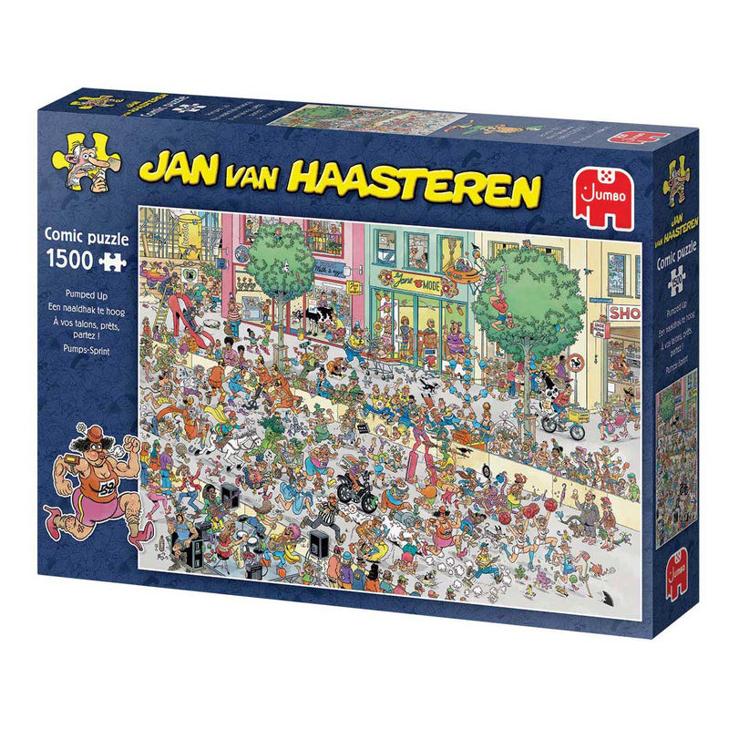 Afbeelding laden in galerijviewer, Jumbo puzzel jan van haasteren een naaldhak te hoog 1500 stukjes
