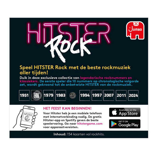 Jumbo hitster rock – nederlandstalige muziekspel uitbreiding – rockmuziek – partyspel – actiespel