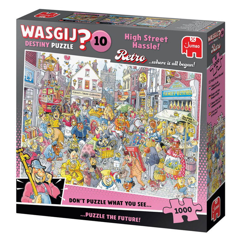 Laden Sie das Bild in Galerie -Viewer, Jumbo wasgij retro destiny 10 - chaos in de winkelstraat! - 1000 stukjes puzzel - legpuzzel voor volwassenen
