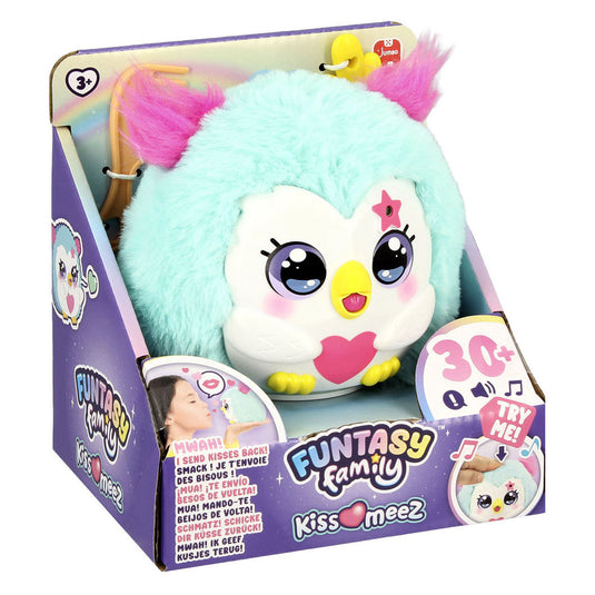 Funtasy family jumbo kiss-meez uil - interactieve knuffel