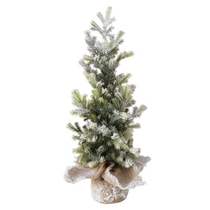 Boltze home kunstkerstboom in jute zak tanne zilverden ø15xh40cm