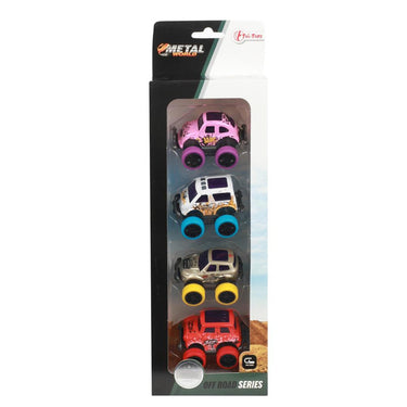 Toi-toys toi toys metal pull-back off road mini auto's set a 4