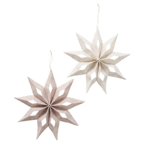 Boltze home kerstster kassio dia.30cm vilt creme beige
