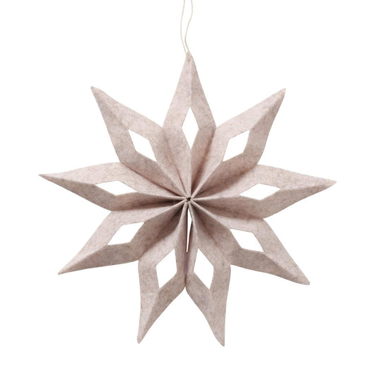 Boltze home kerstster kassio dia.30cm vilt creme beige