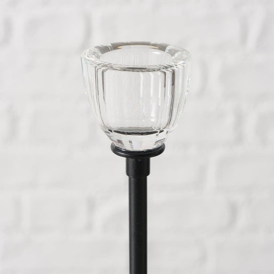 Boltze home kandelaar polus zwart 3-delig ã˜7xh13,5-17,5-21cm