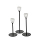 Boltze home kandelaar polus zwart 3-delig ã˜7xh13,5-17,5-21cm