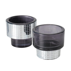 Boltze home theelichthouder disco glas h7,5 cm