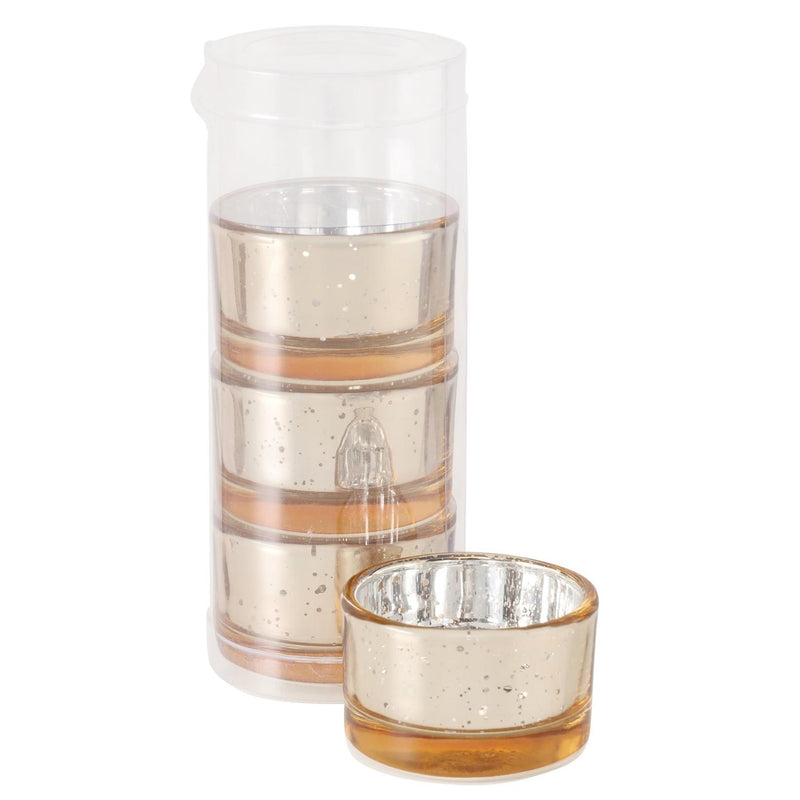 Afbeelding laden in galerijviewer, Boltze home theelichthouder balos glas 4-delig h3,4cm gelakt glas rosegoud
