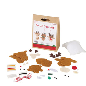 Boltze home diy-knutselset kersthanger noeline hert h15 cm l11 cm vilt