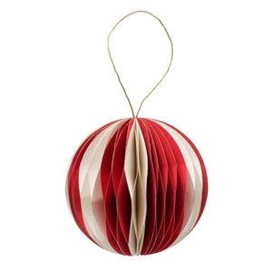 Boltze home kerstbal yorki papier ø8,9cm mat rood wit
