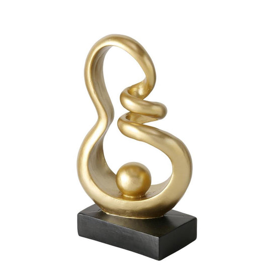 Boltze home beeldhouwwerk palowa abstract 13,5x7,5x24cm polyresin goud