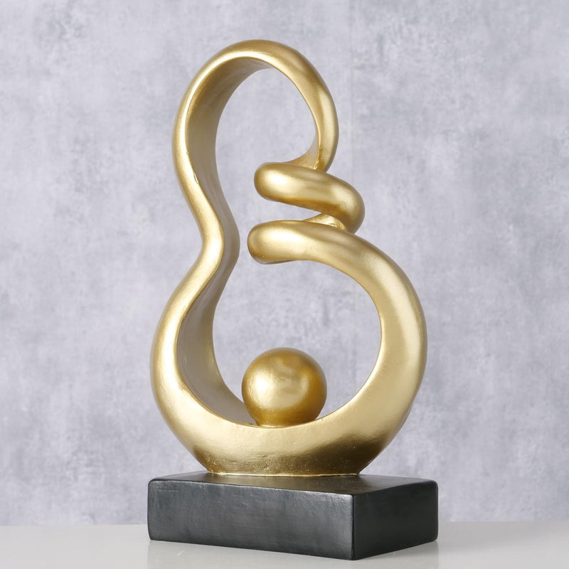 Afbeelding laden in galerijviewer, Boltze home beeldhouwwerk palowa abstract 13,5x7,5x24cm polyresin goud
