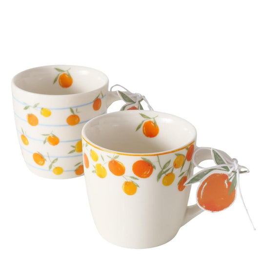Boltze home mok sinaasappel 250ml porselein dia8x7,9cm in 2 uitvoeringen