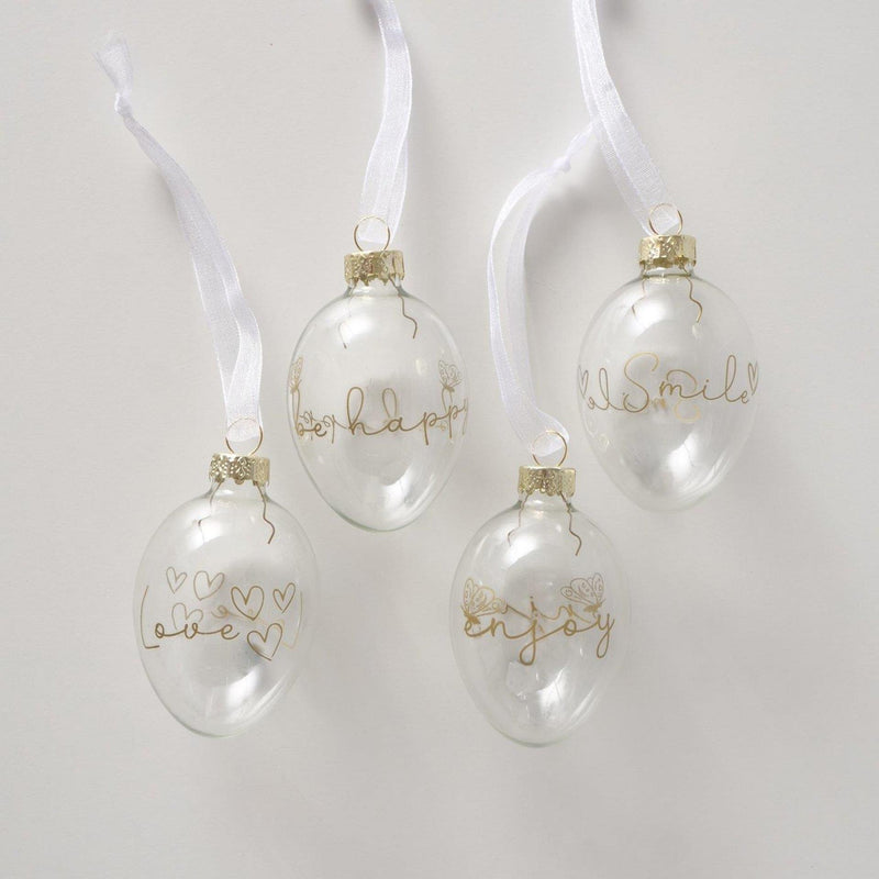 Load image into Gallery viewer, Boltze home glashanger set 4-delig met tekst goud
