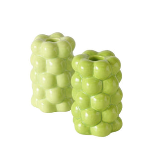 Boltze home kandelaar verdura dia8x12cm dolomite licht groen groen
