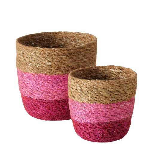 Boltze home mandje rosaly 2-delig zeewier ø13,5-17cm