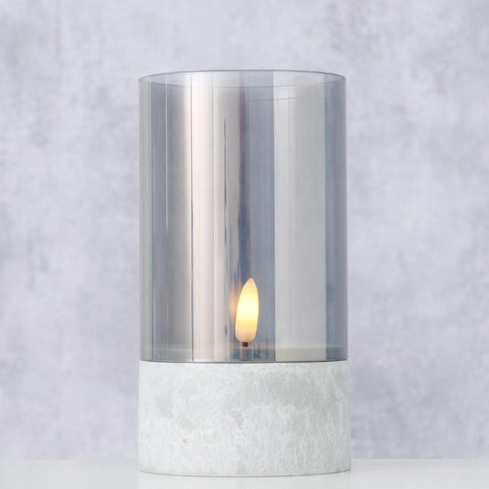 Boltze home led kaars livel met timer glas metaal polypropyleen ø8xh14,5cm