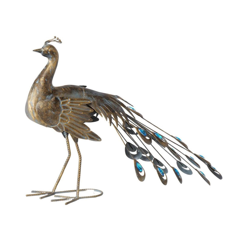 Chargez l'image dans la visionneuse de la galerie, Boltze home figuur pauw pavo 64x22x47cm gelakt ijzer
