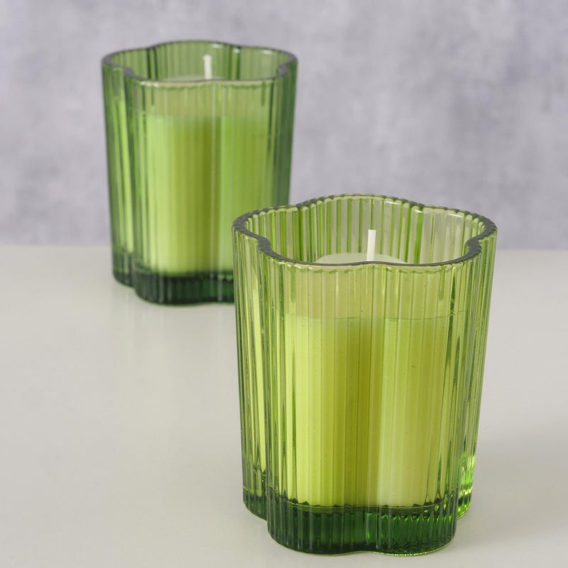 ギャラリービューアに画像をロードする, Boltze home kaarsenpot glas in bloemvorm fiona h 8,5cm- d 7,4cm
