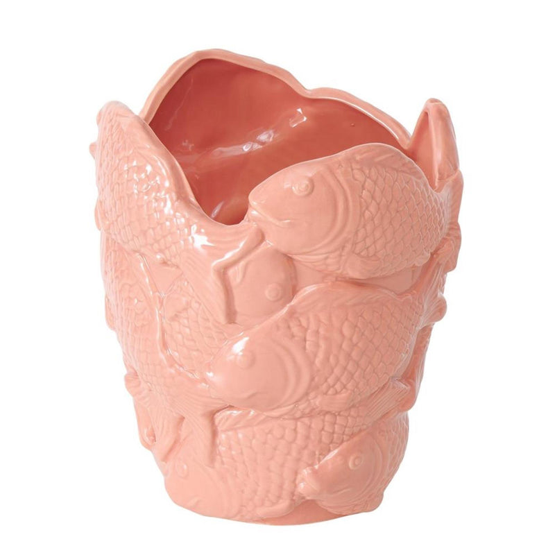 Load image into Gallery viewer, Boltze home bloempot vis h22cm roze
