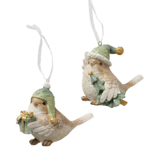 Boltze home kersthanger vogel manu 7,5x7,5x7cm 2 assorti