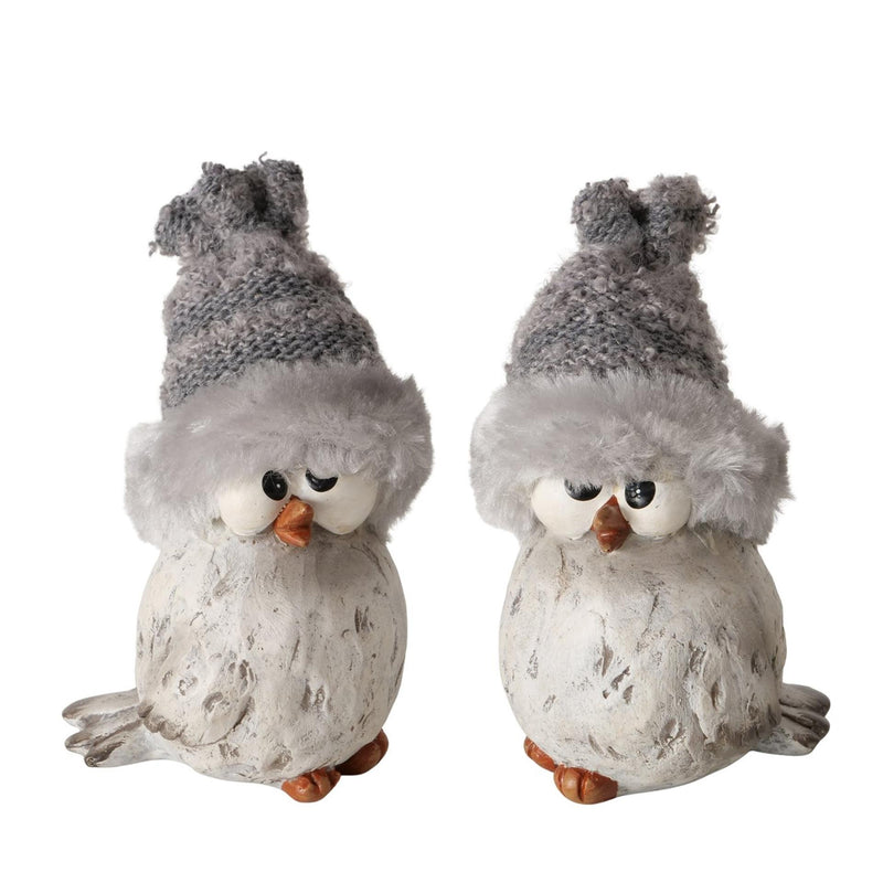 Afbeelding laden in galerijviewer, Boltze home figuur vogel jano grijs 6x7,5x12cm 2 assorti
