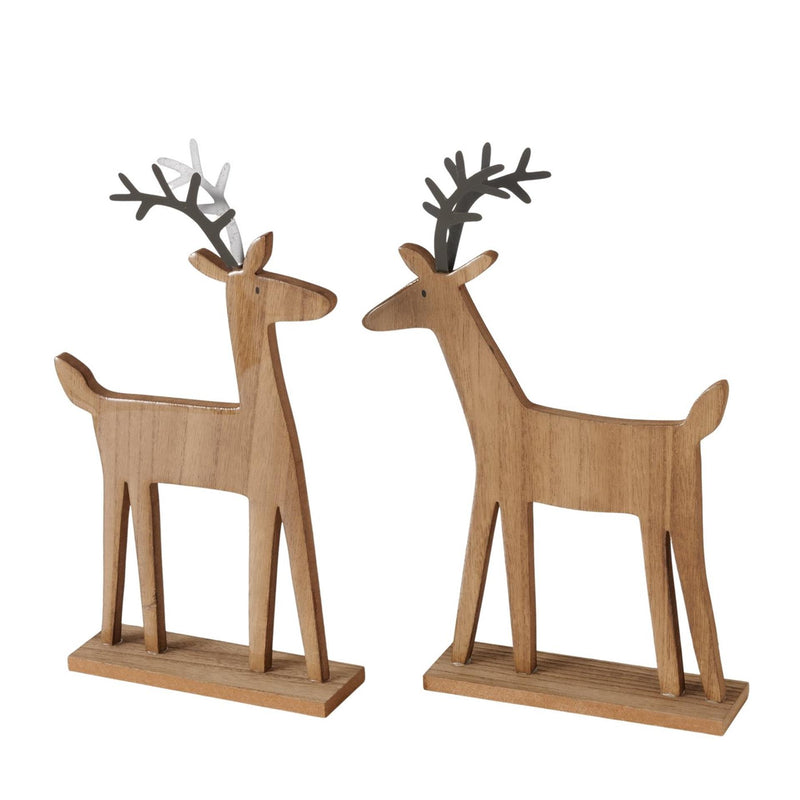 Chargez l'image dans la visionneuse de la galerie, Boltze home figuur hert marono 20x5x30cm 2 assorti
