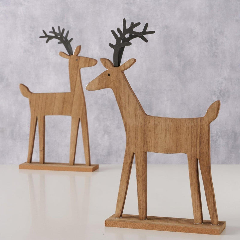 Chargez l'image dans la visionneuse de la galerie, Boltze home figuur hert marono 20x5x30cm 2 assorti
