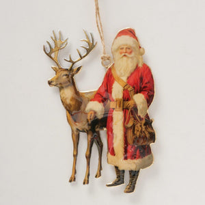 Boltze home kersthanger kerstman jultomten 10x15,2cm metaal