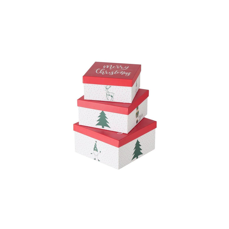 Afbeelding laden in galerijviewer, Boltze home geschenkdozenset chrissy 3-delig vierkant
