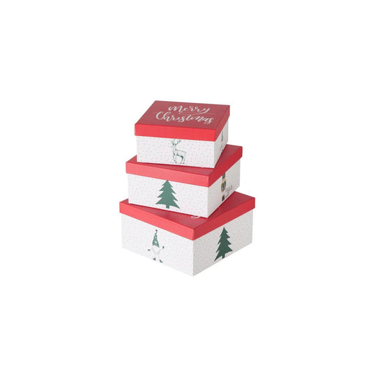 Boltze home geschenkdozenset chrissy 3-delig vierkant