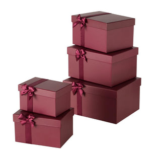 Boltze home giftbox set bowlina 5-delig, rechthoek, karton, donker rood
